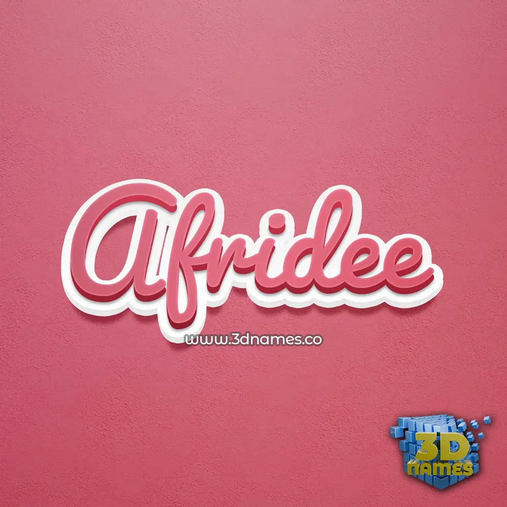 afridee in Red Scribble style - 3D name wallpaper