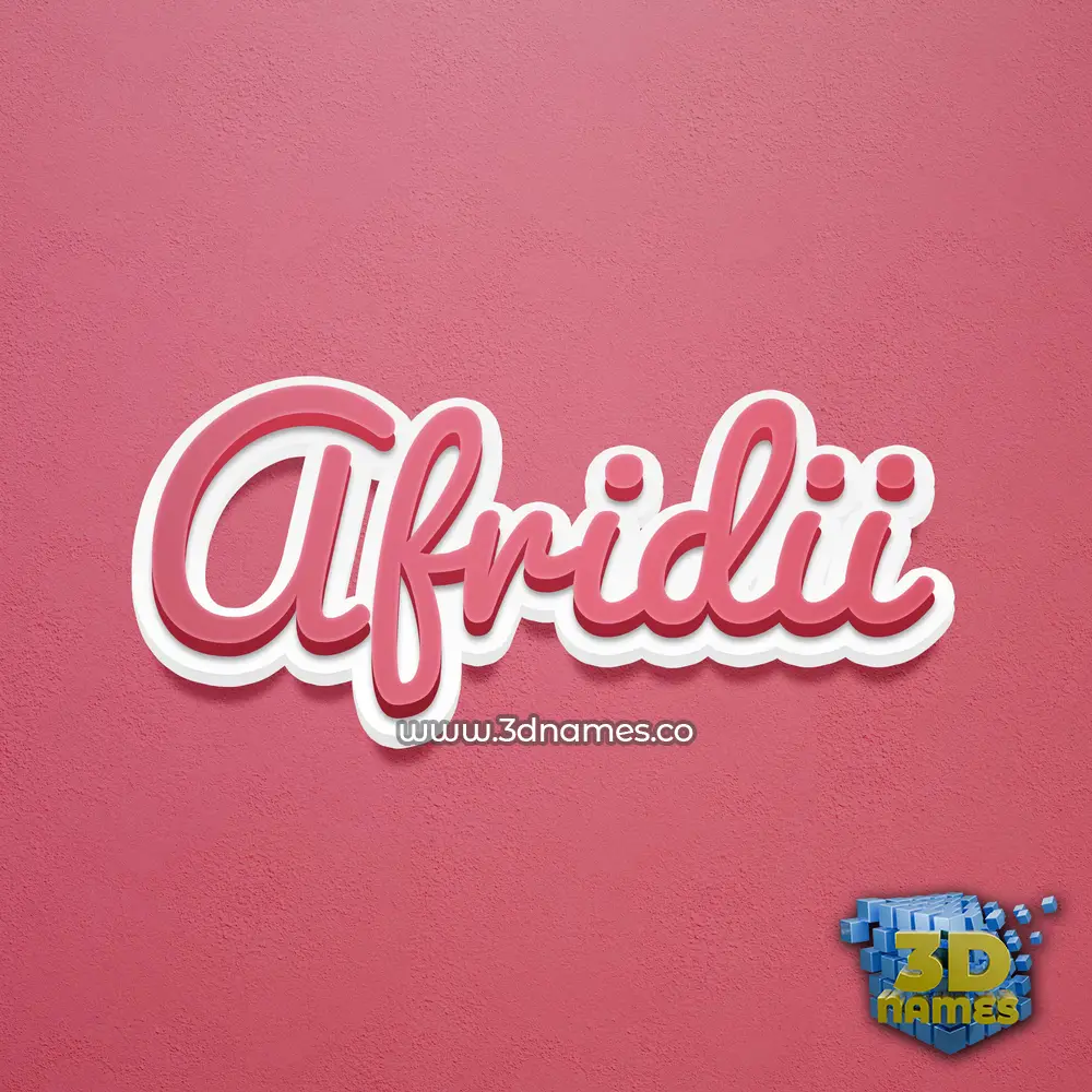 afridii in Red Scribble style - 3D name wallpaper