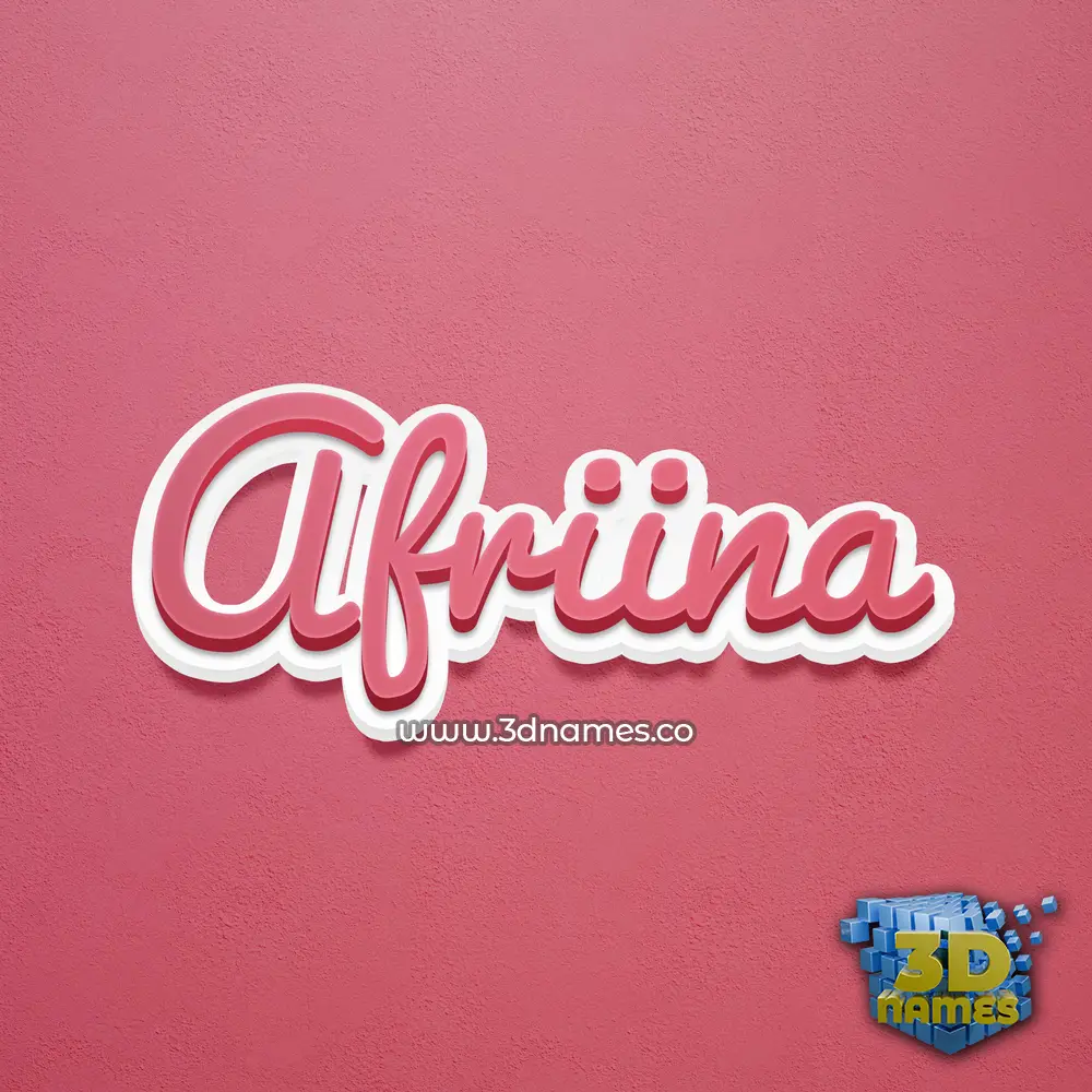 afriina in Red Scribble style - 3D name wallpaper