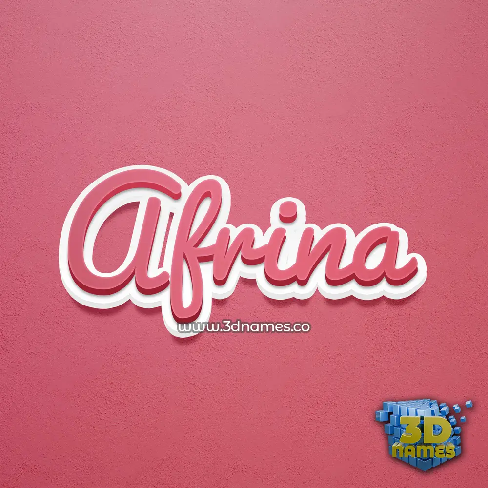 afrina in Red Scribble style - 3D name wallpaper