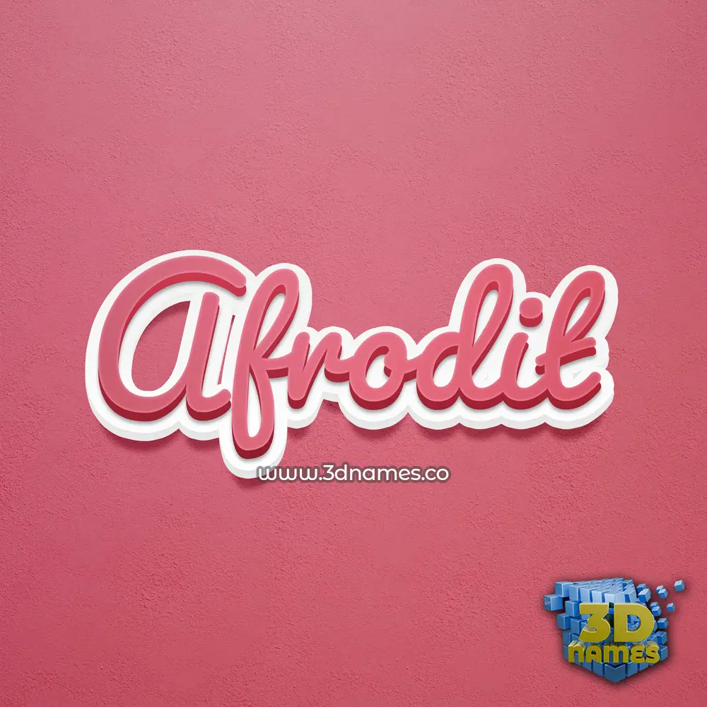 afrodit in Red Scribble style - 3D name wallpaper