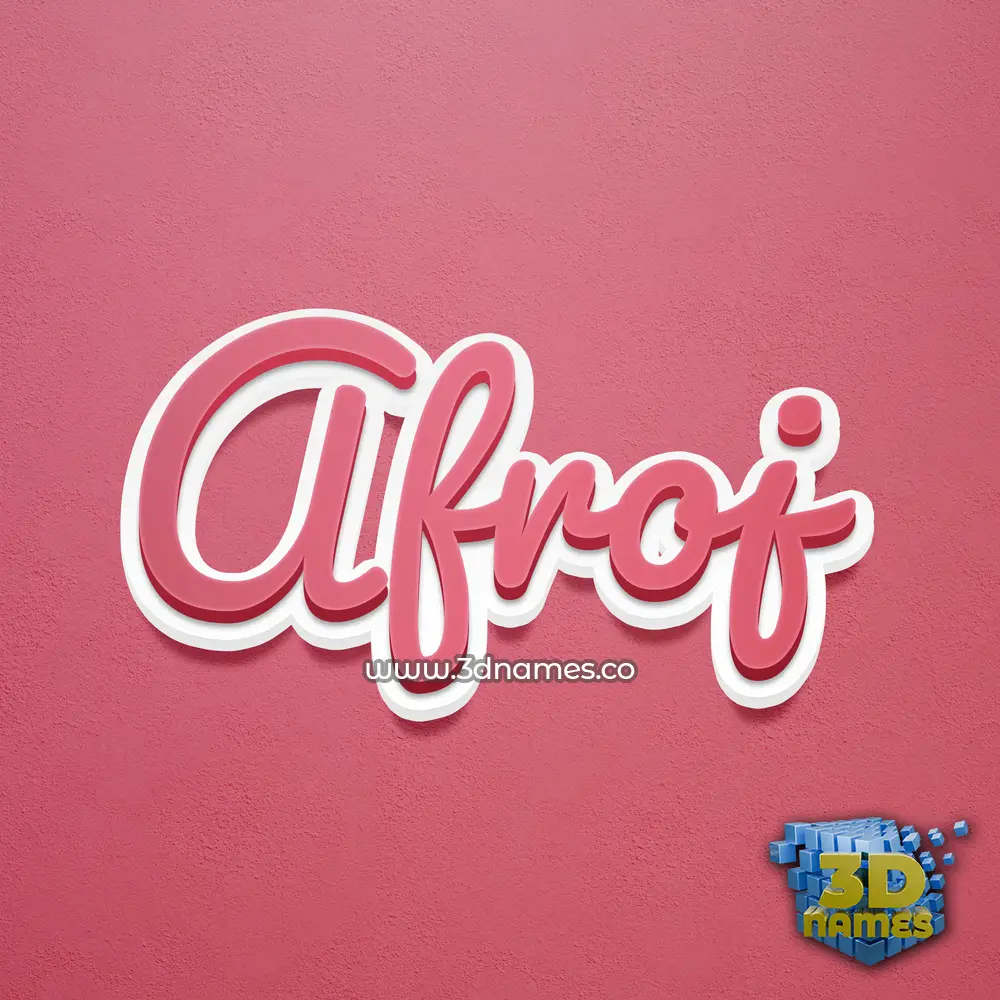 afroj in Red Scribble style - 3D name wallpaper