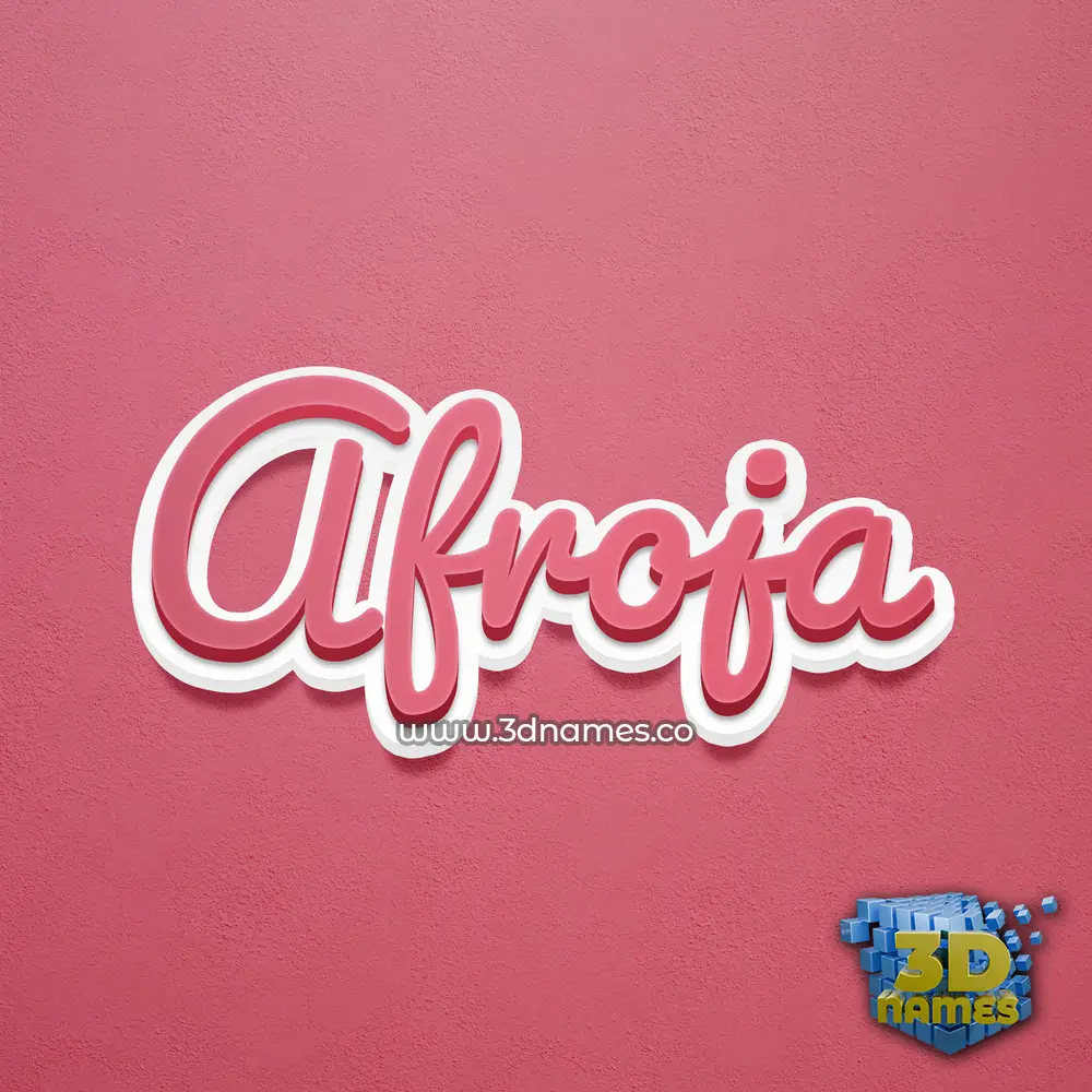 afroja in Red Scribble style - 3D name wallpaper
