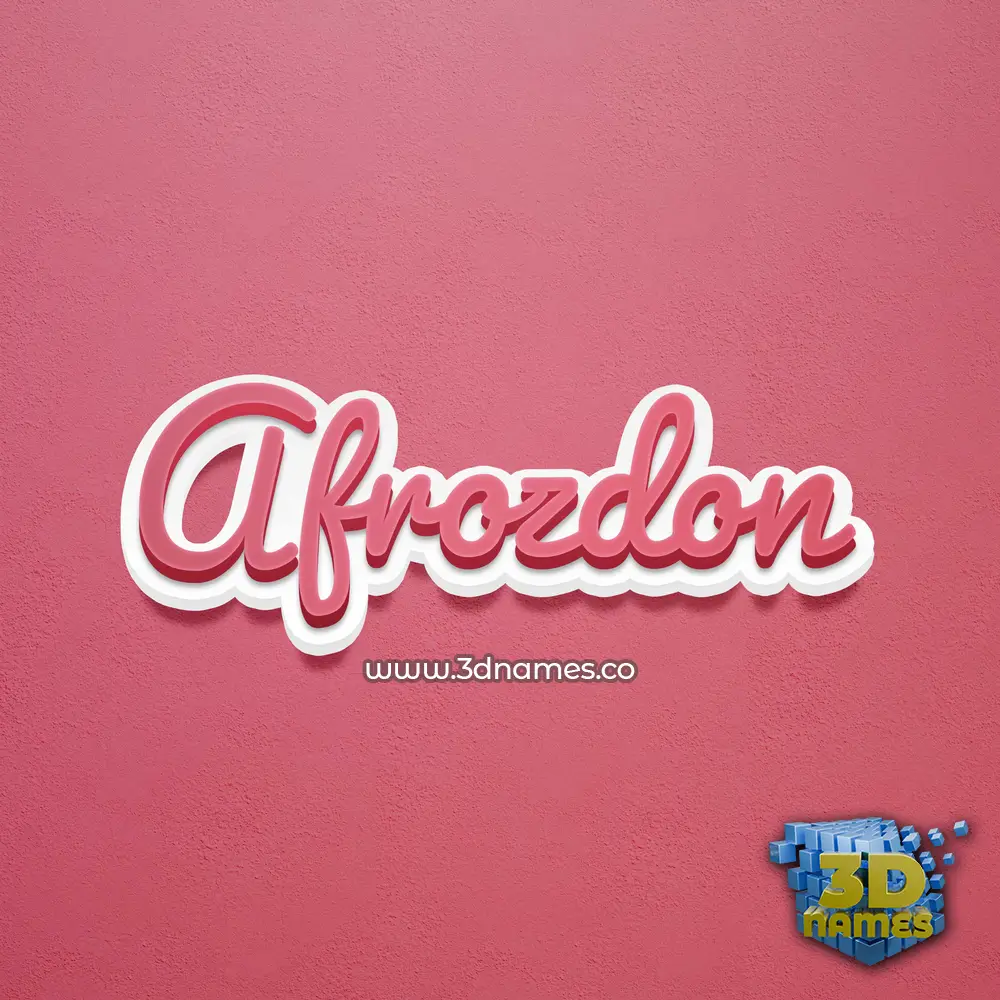 afrozdon in Red Scribble style - 3D name wallpaper
