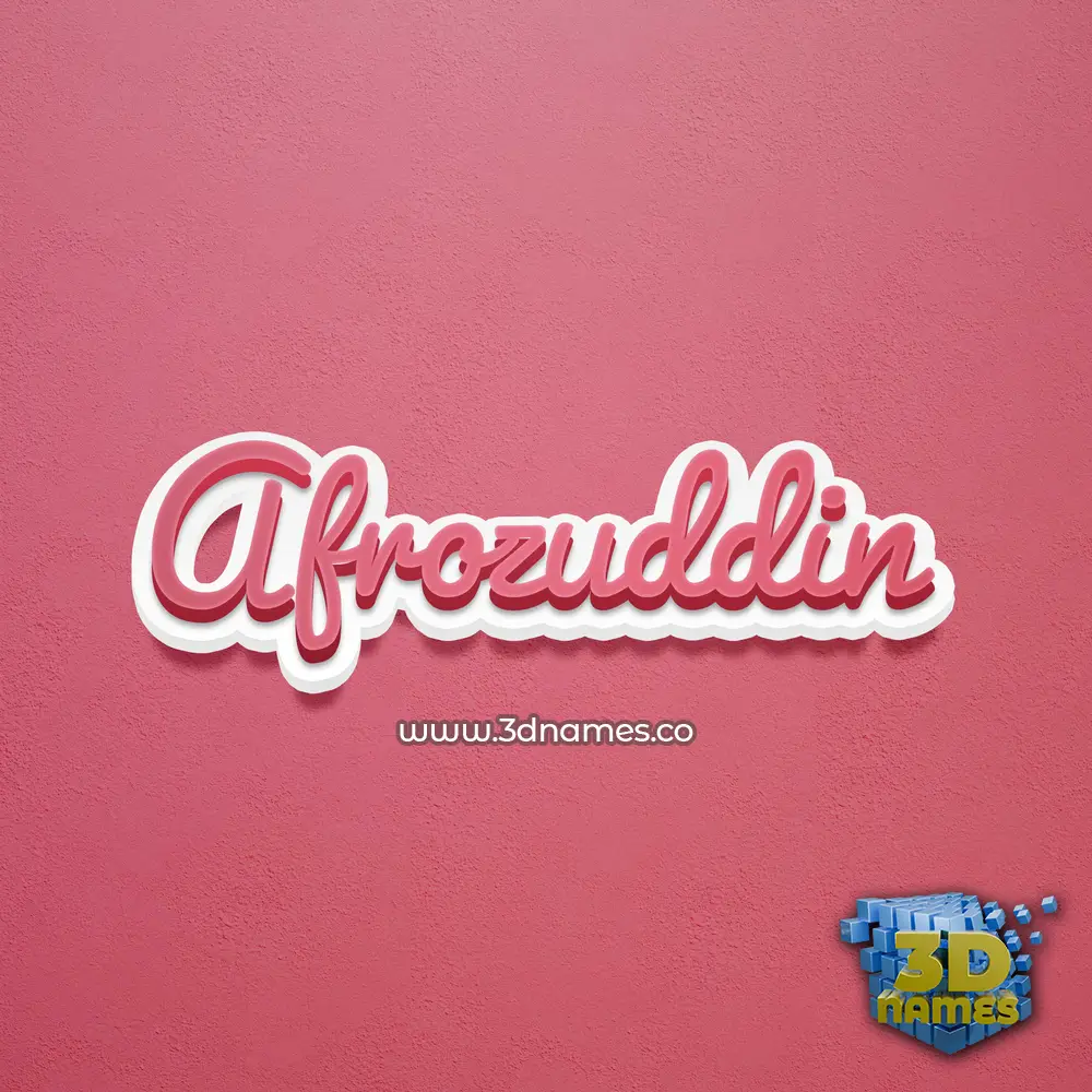 afrozuddin in Red Scribble style - 3D name wallpaper
