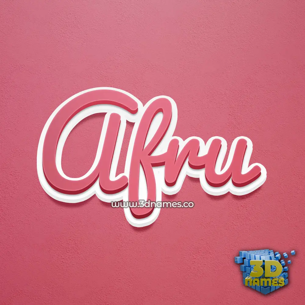 afru in Red Scribble style - 3D name wallpaper