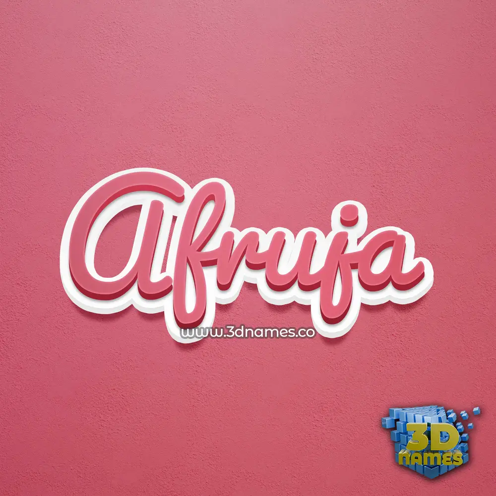 afruja in Red Scribble style - 3D name wallpaper