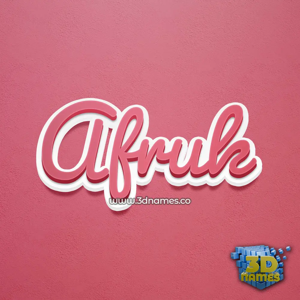 afruk in Red Scribble style - 3D name wallpaper