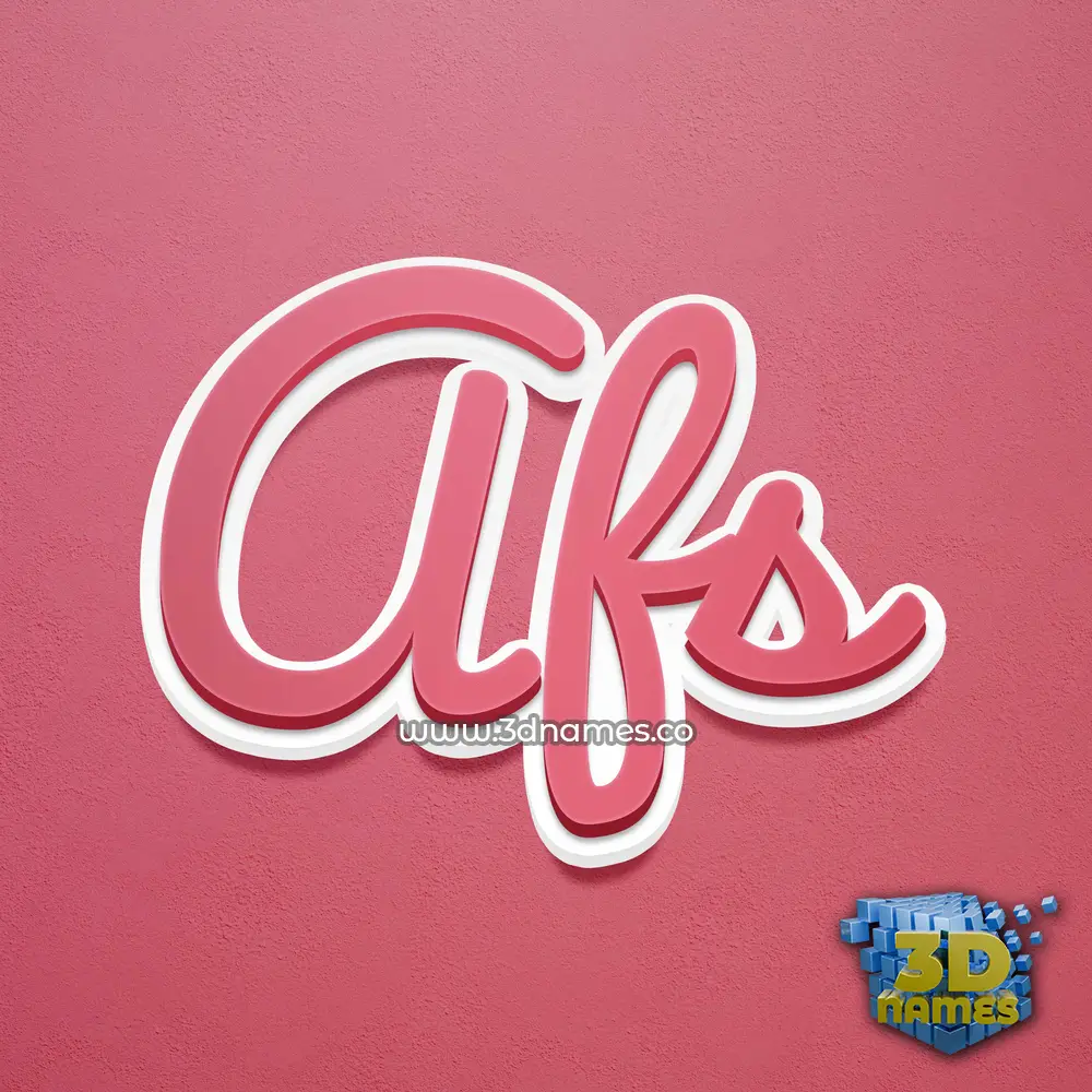 afs in Red Scribble style - 3D name wallpaper