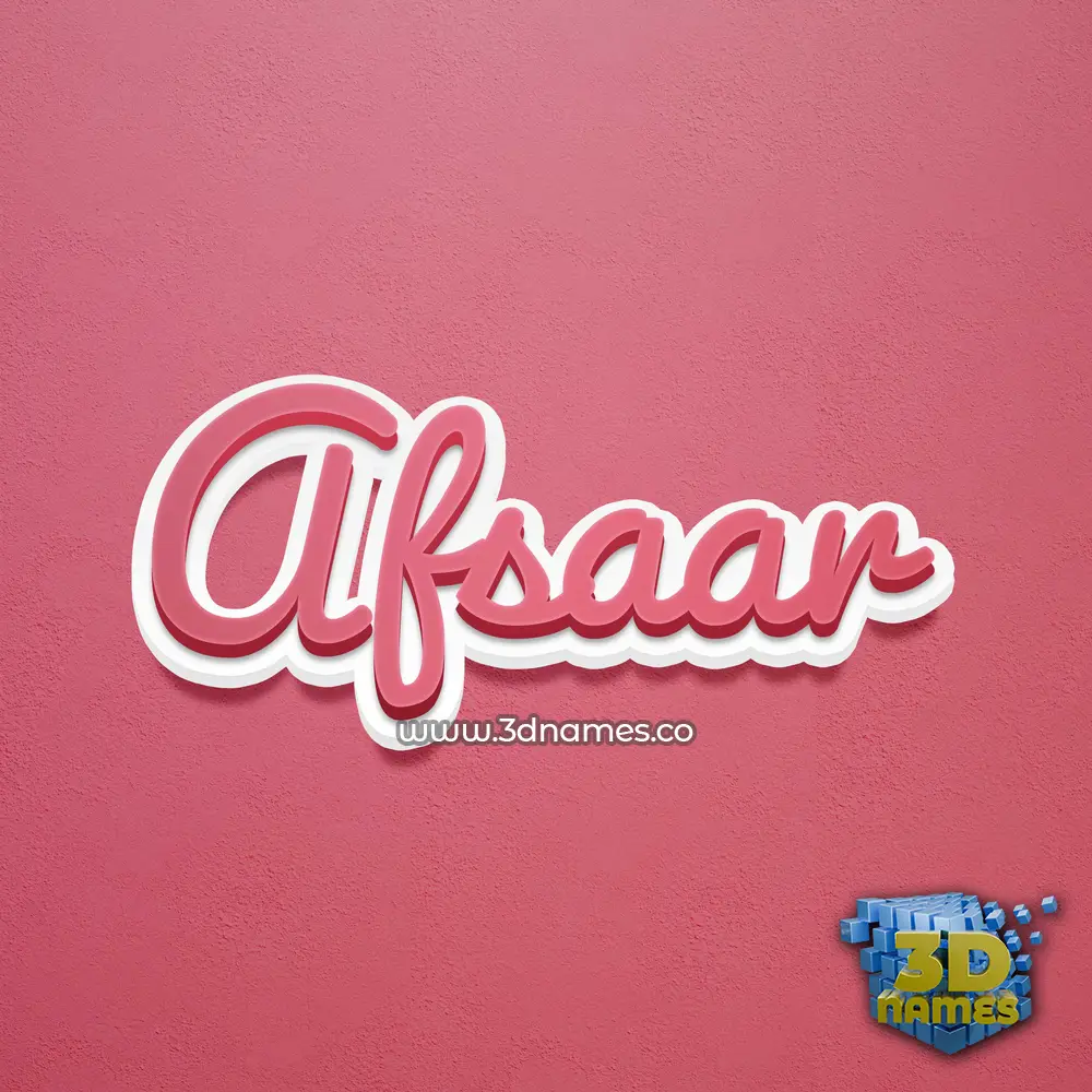 afsaar in Red Scribble style - 3D name wallpaper
