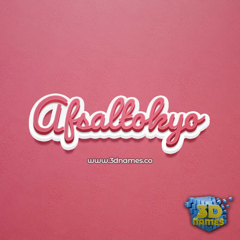 afsaltokyo in Red Scribble style - 3D name wallpaper