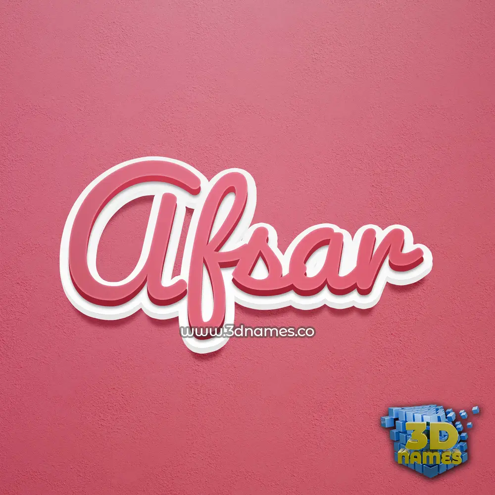 afsar in Red Scribble style - 3D name wallpaper