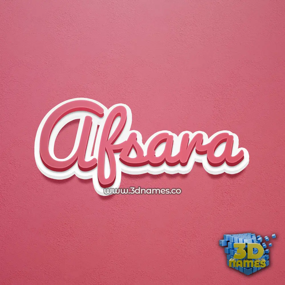 afsara in Red Scribble style - 3D name wallpaper