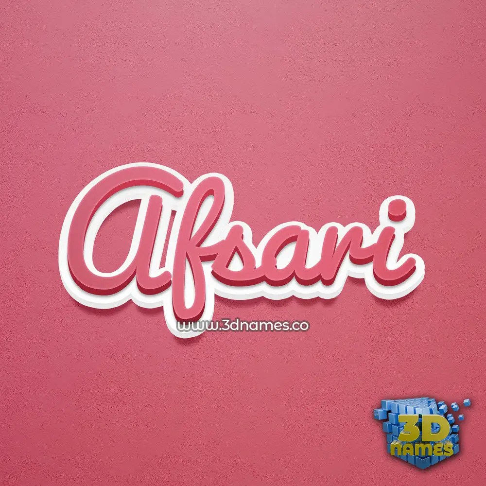 afsari in Red Scribble style - 3D name wallpaper