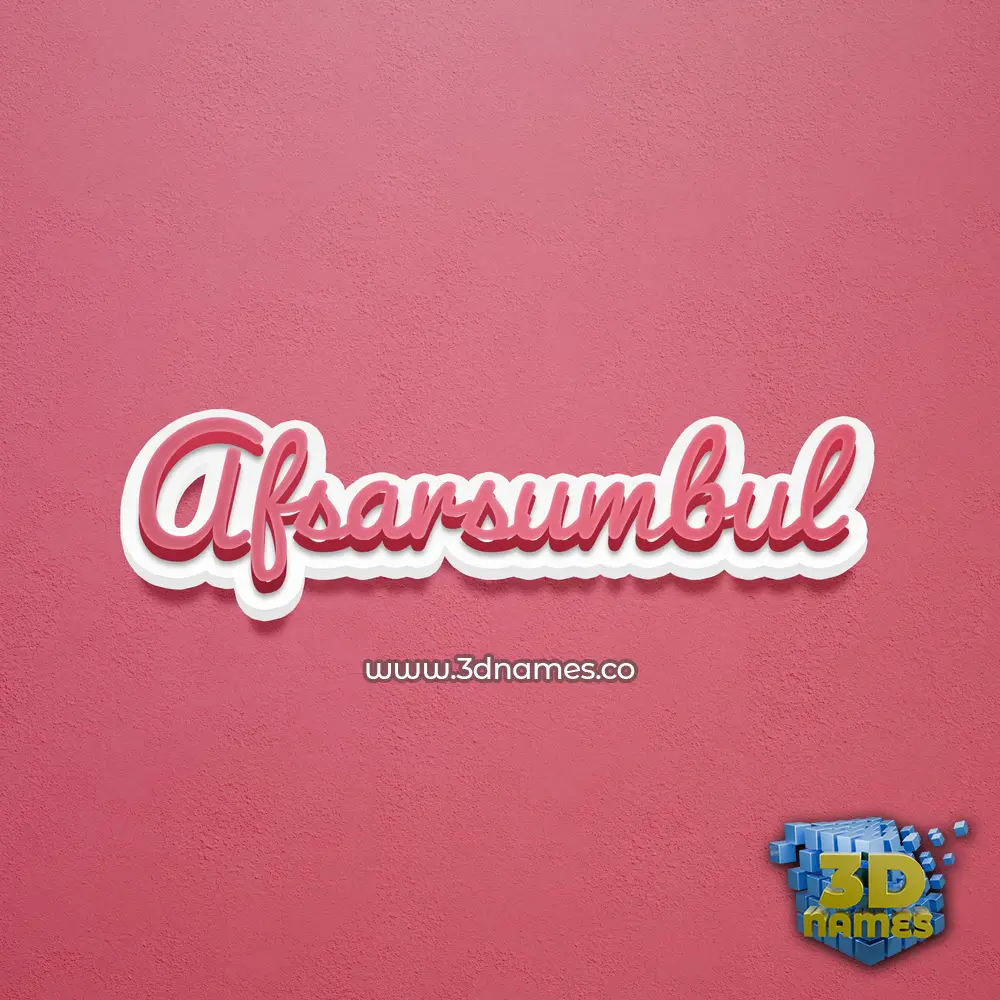 afsarsumbul in Red Scribble style - 3D name wallpaper
