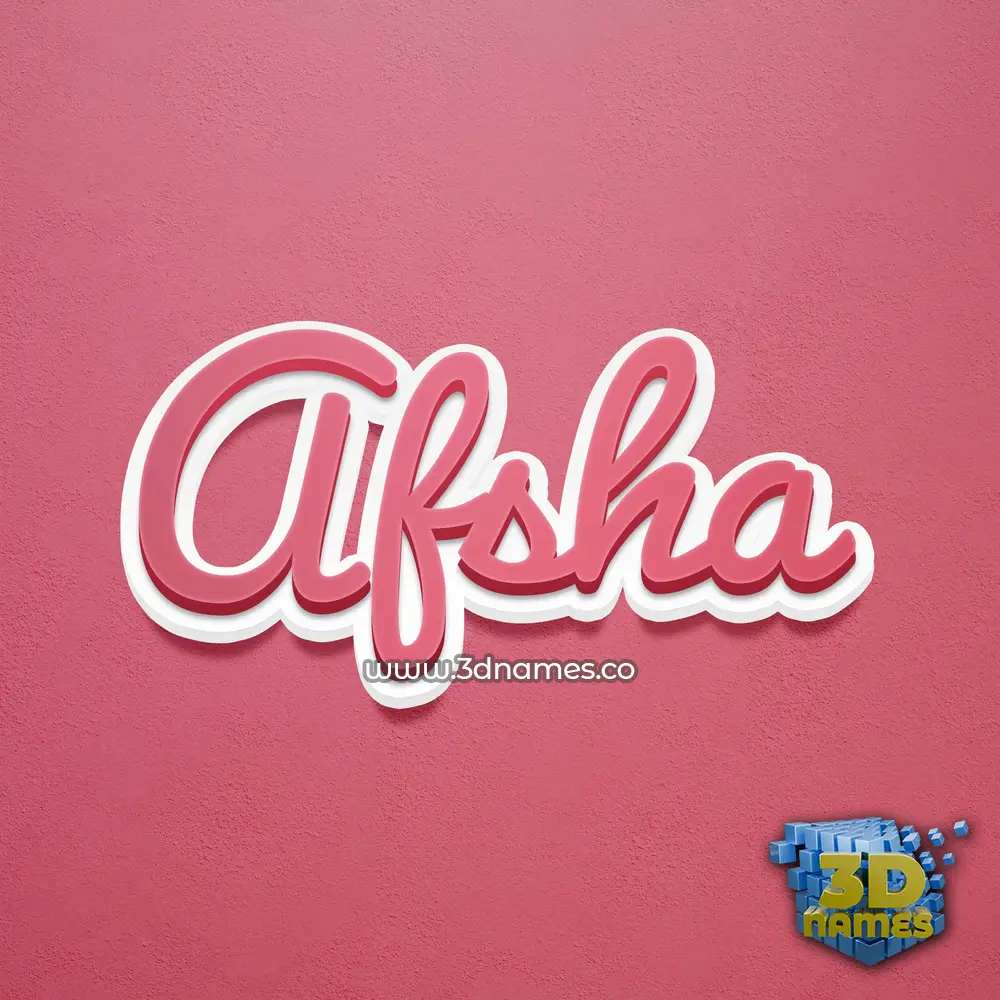 afsha in Red Scribble style - 3D name wallpaper