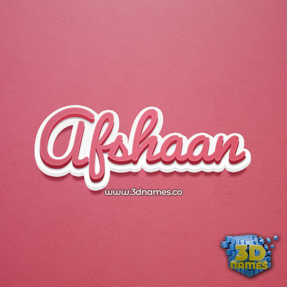 afshaan in Red Scribble style - 3D name wallpaper