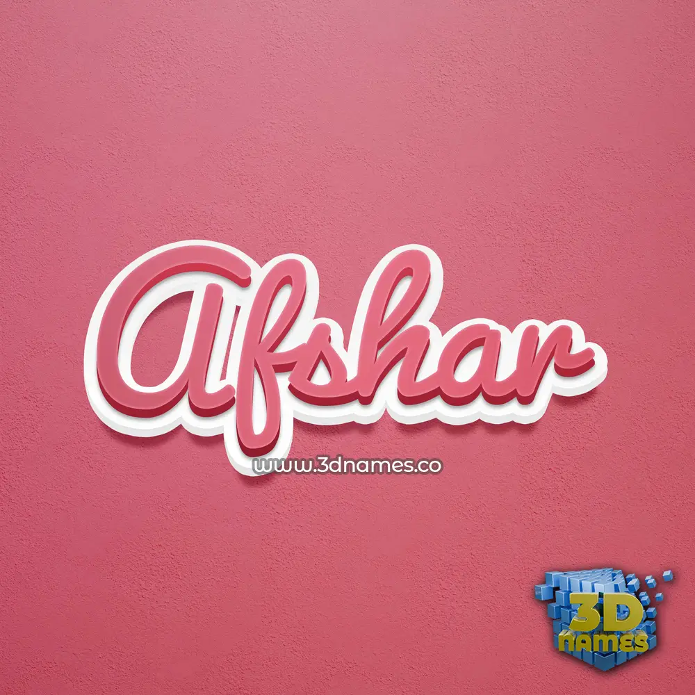 afshar in Red Scribble style - 3D name wallpaper