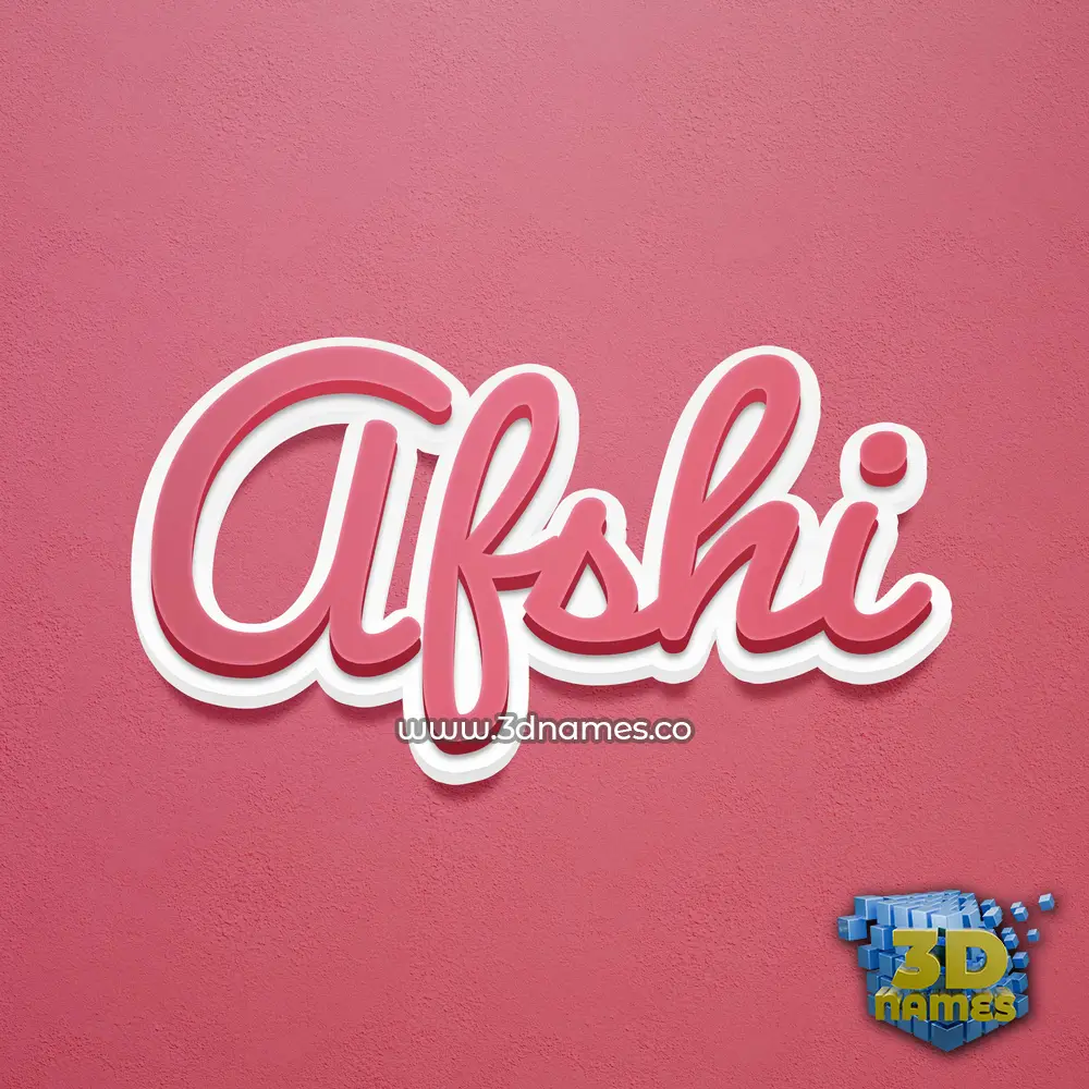 afshi in Red Scribble style - 3D name wallpaper