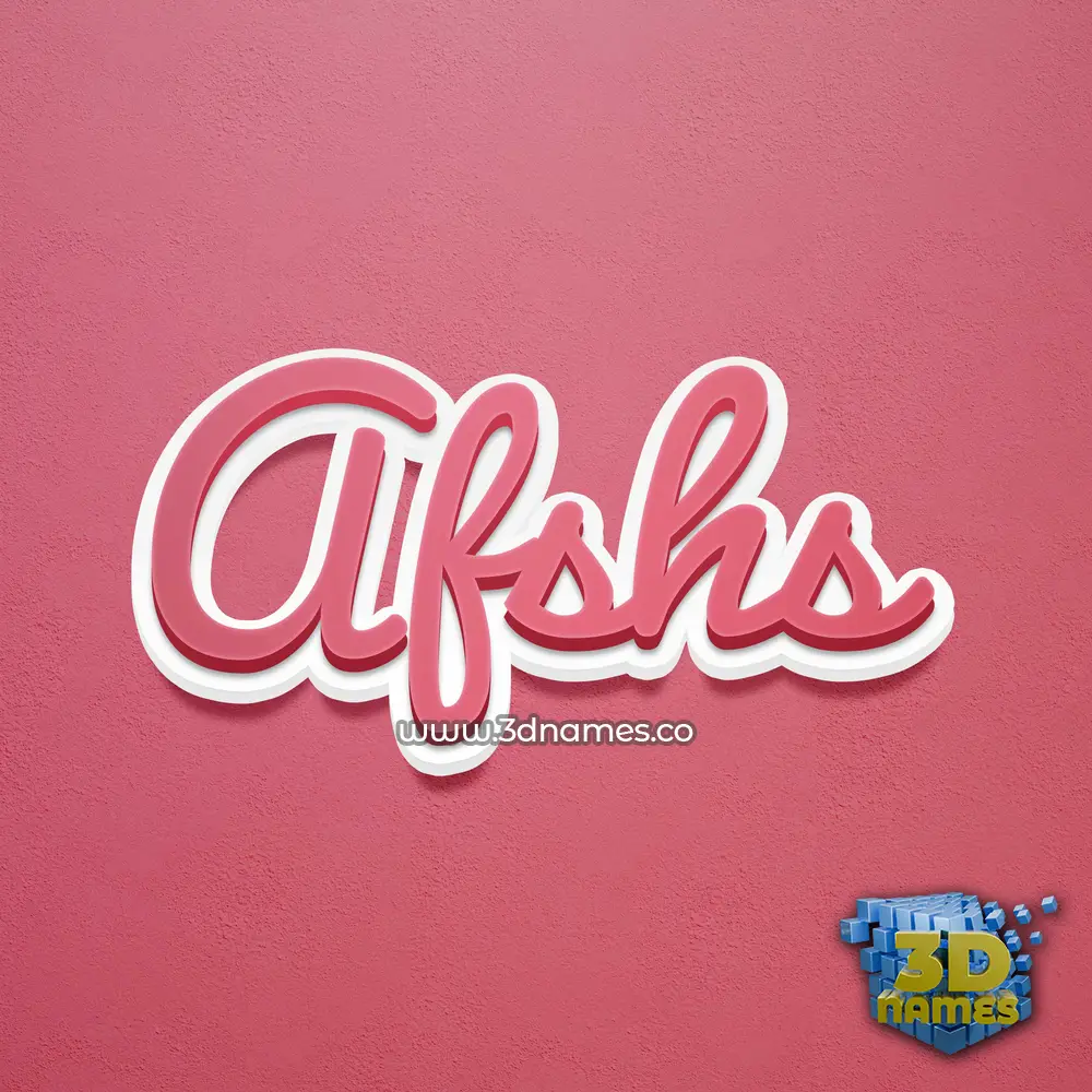 afshs in Red Scribble style - 3D name wallpaper