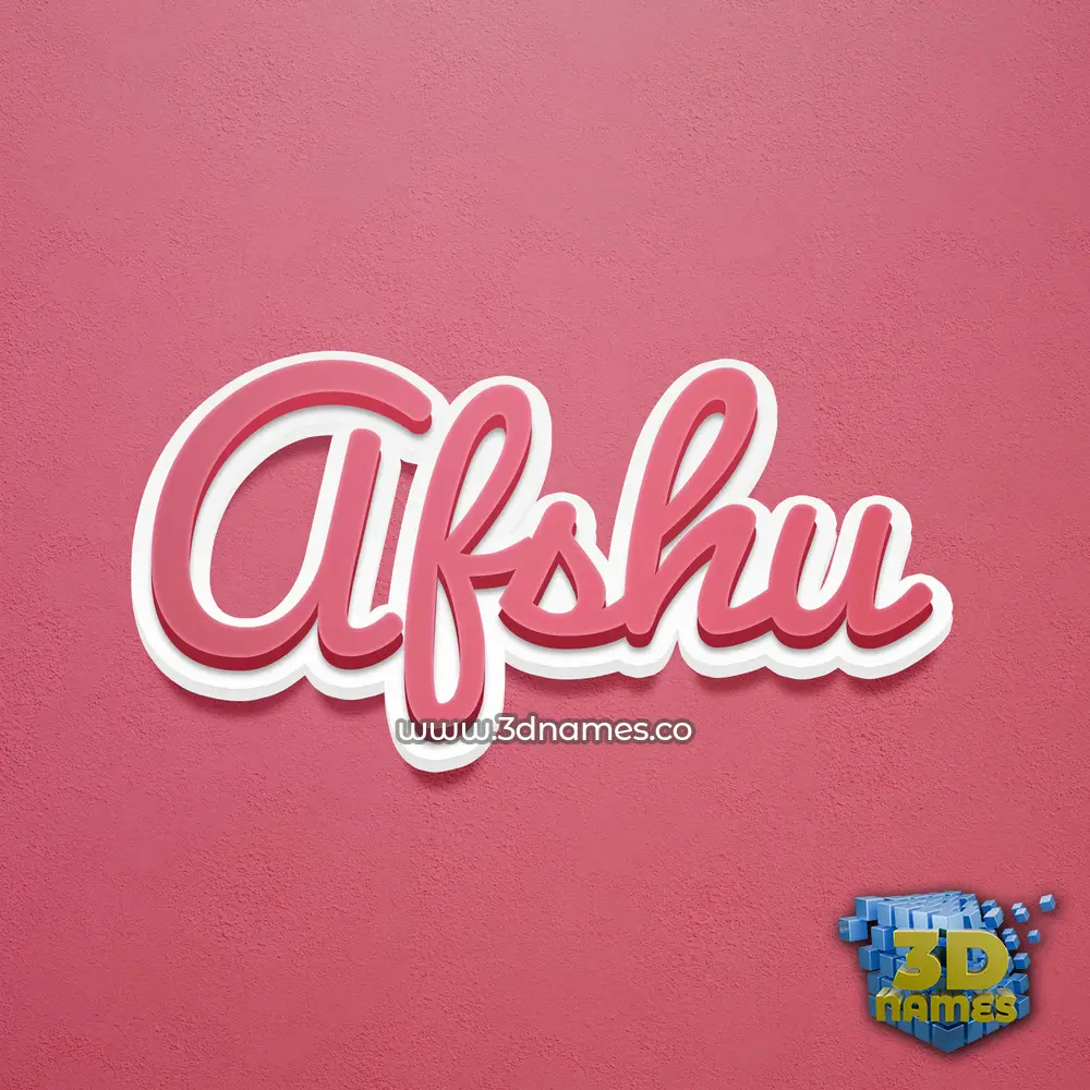 afshu in Red Scribble style - 3D name wallpaper