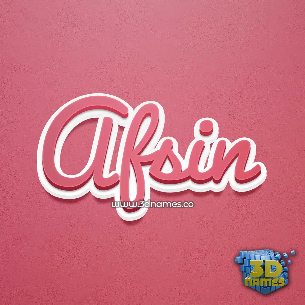 afsin in Red Scribble style - 3D name wallpaper