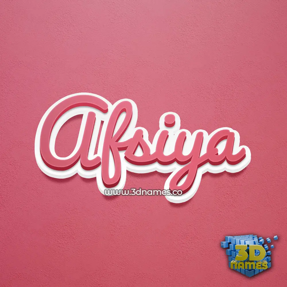 afsiya in Red Scribble style - 3D name wallpaper