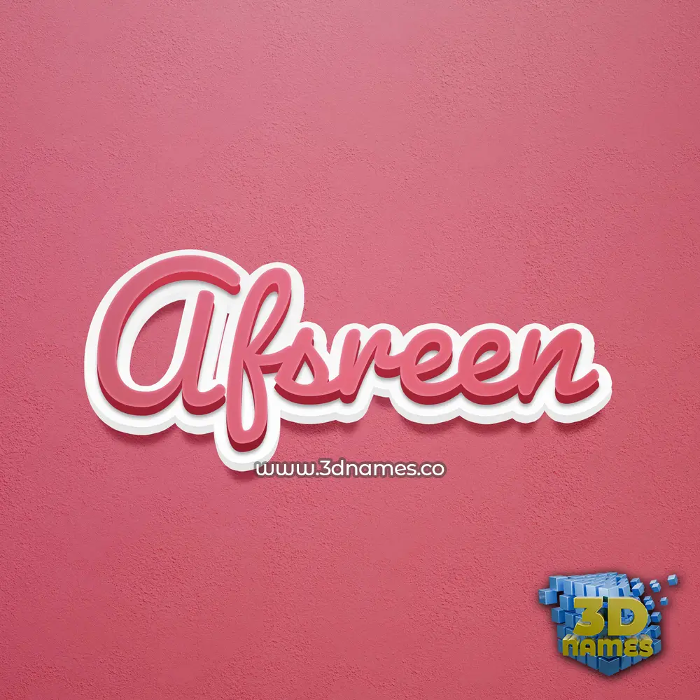 afsreen in Red Scribble style - 3D name wallpaper