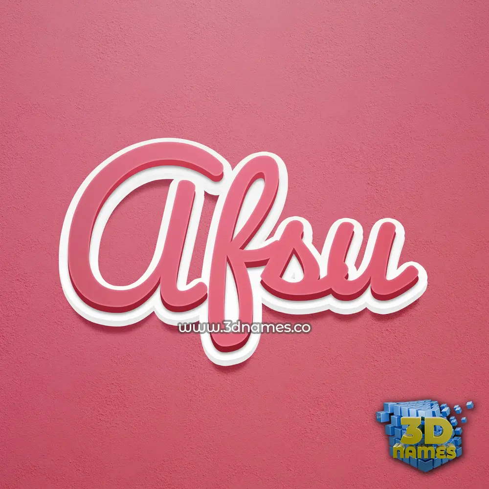 afsu in Red Scribble style - 3D name wallpaper