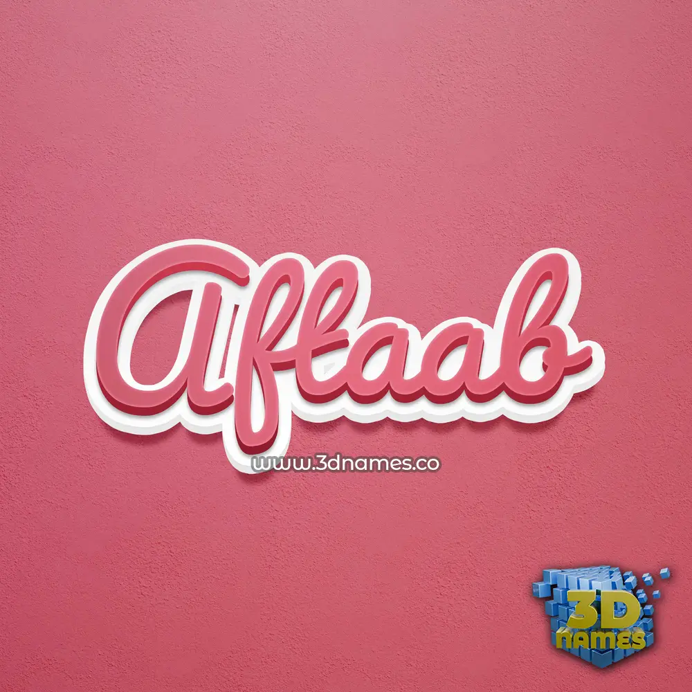aftaab in Red Scribble style - 3D name wallpaper