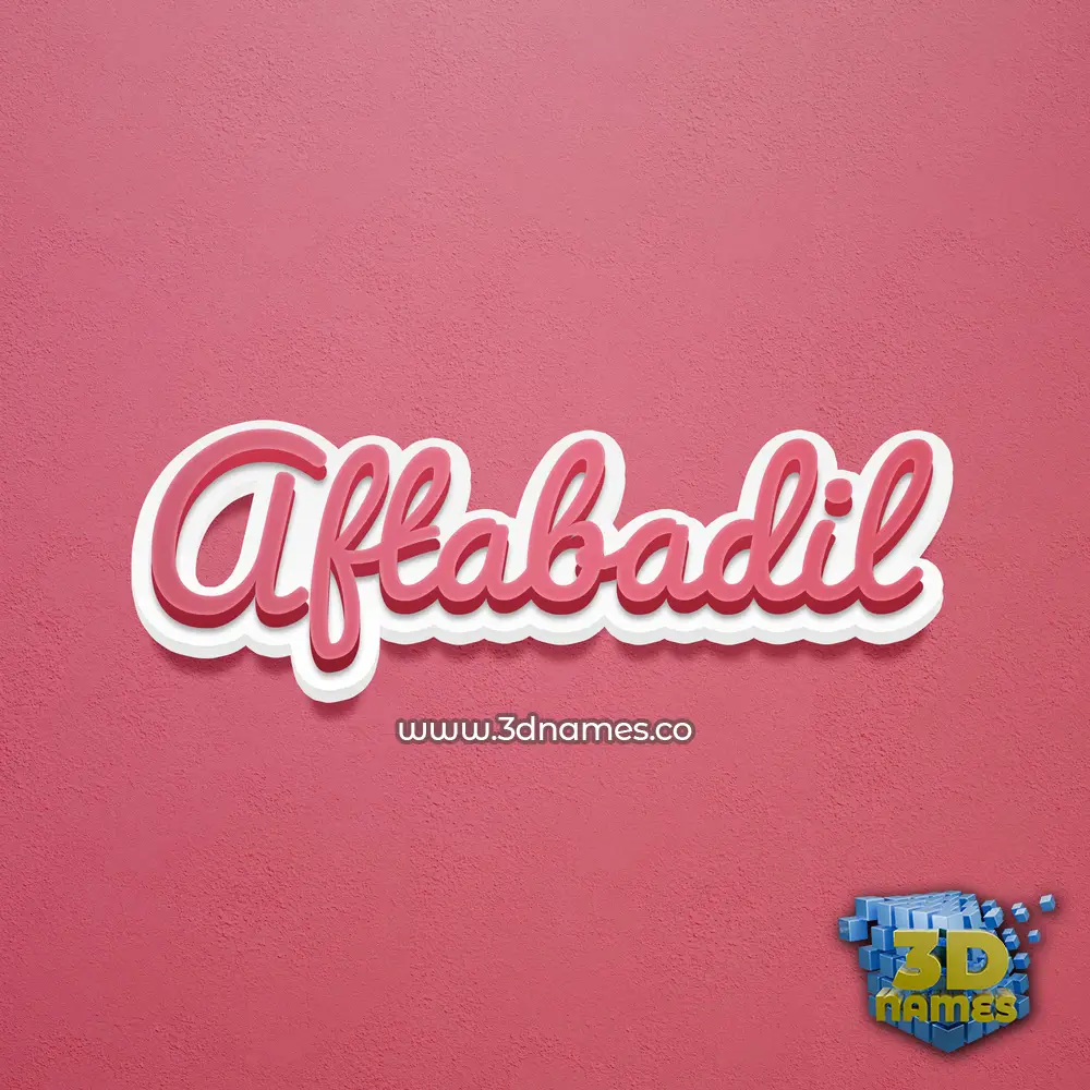 aftabadil in Red Scribble style - 3D name wallpaper