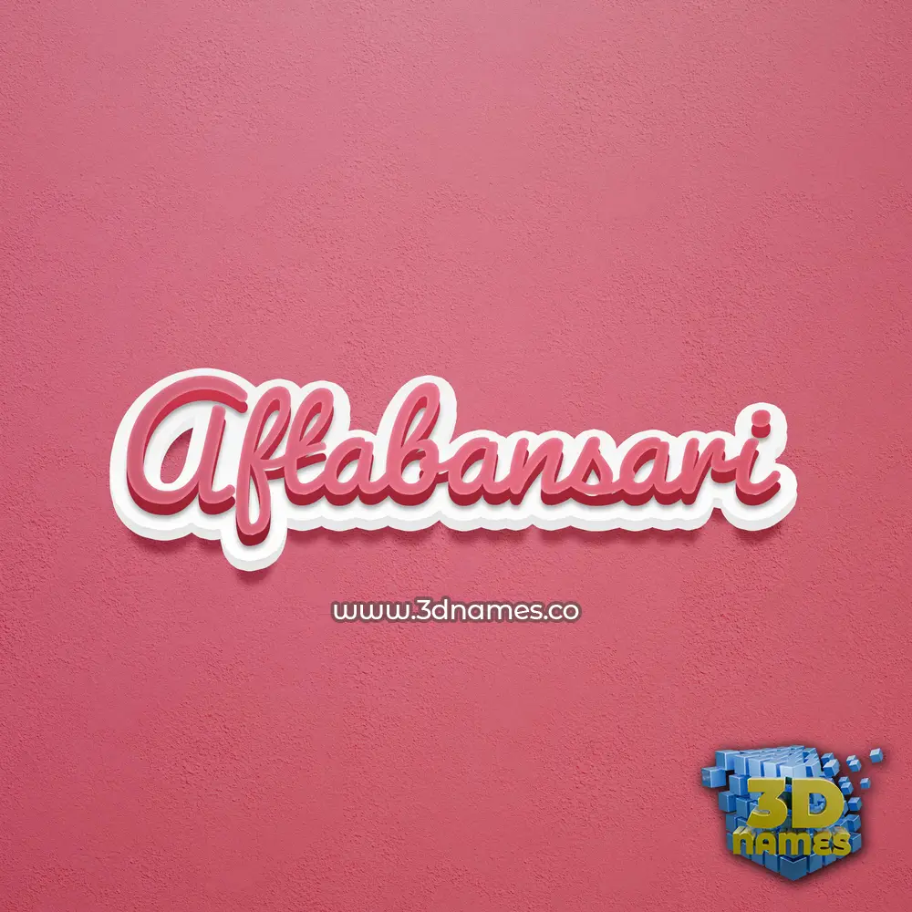 aftabansari in Red Scribble style - 3D name wallpaper