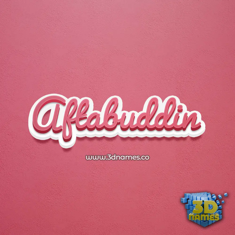 aftabuddin in Red Scribble style - 3D name wallpaper