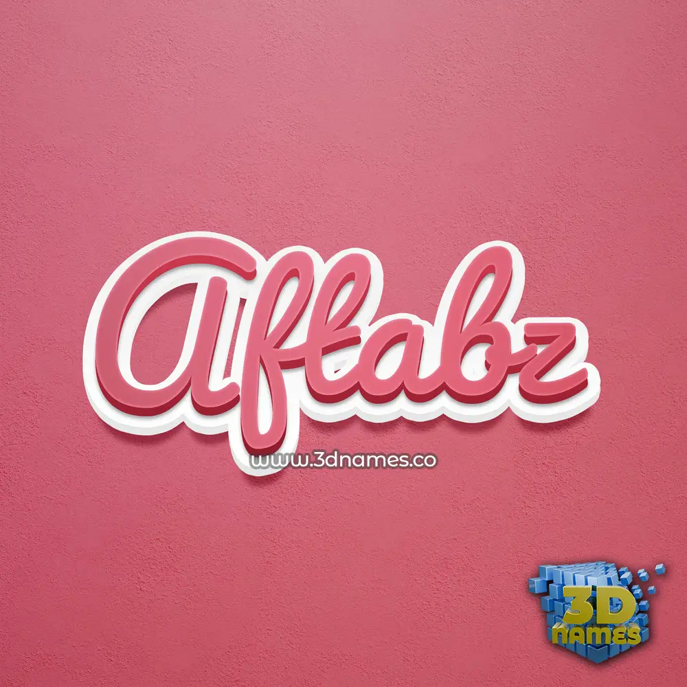 aftabz in Red Scribble style - 3D name wallpaper