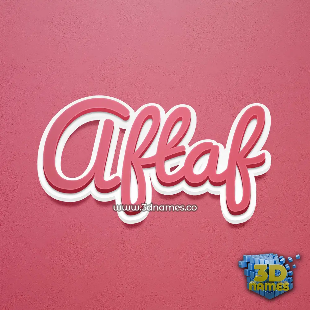 aftaf in Red Scribble style - 3D name wallpaper