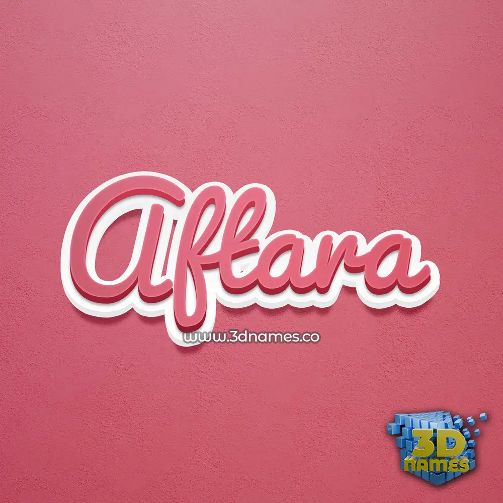 aftara in Red Scribble style - 3D name wallpaper