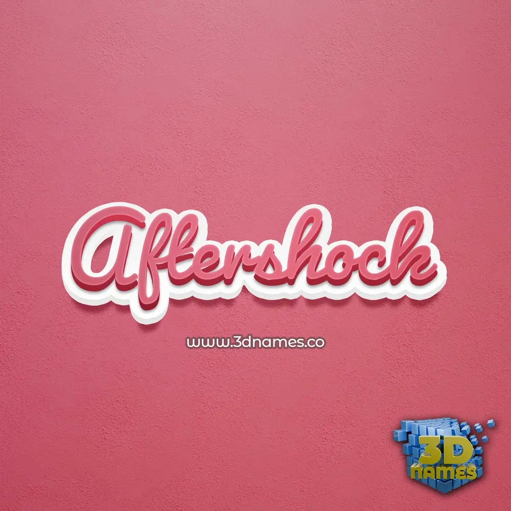 aftershock in Red Scribble style - 3D name wallpaper
