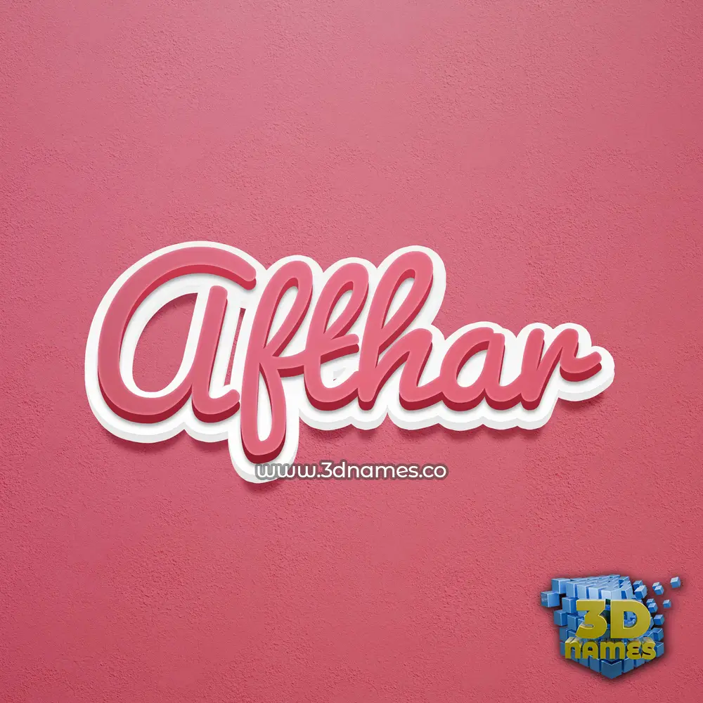 afthar in Red Scribble style - 3D name wallpaper