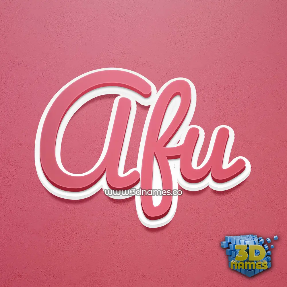 afu in Red Scribble style - 3D name wallpaper