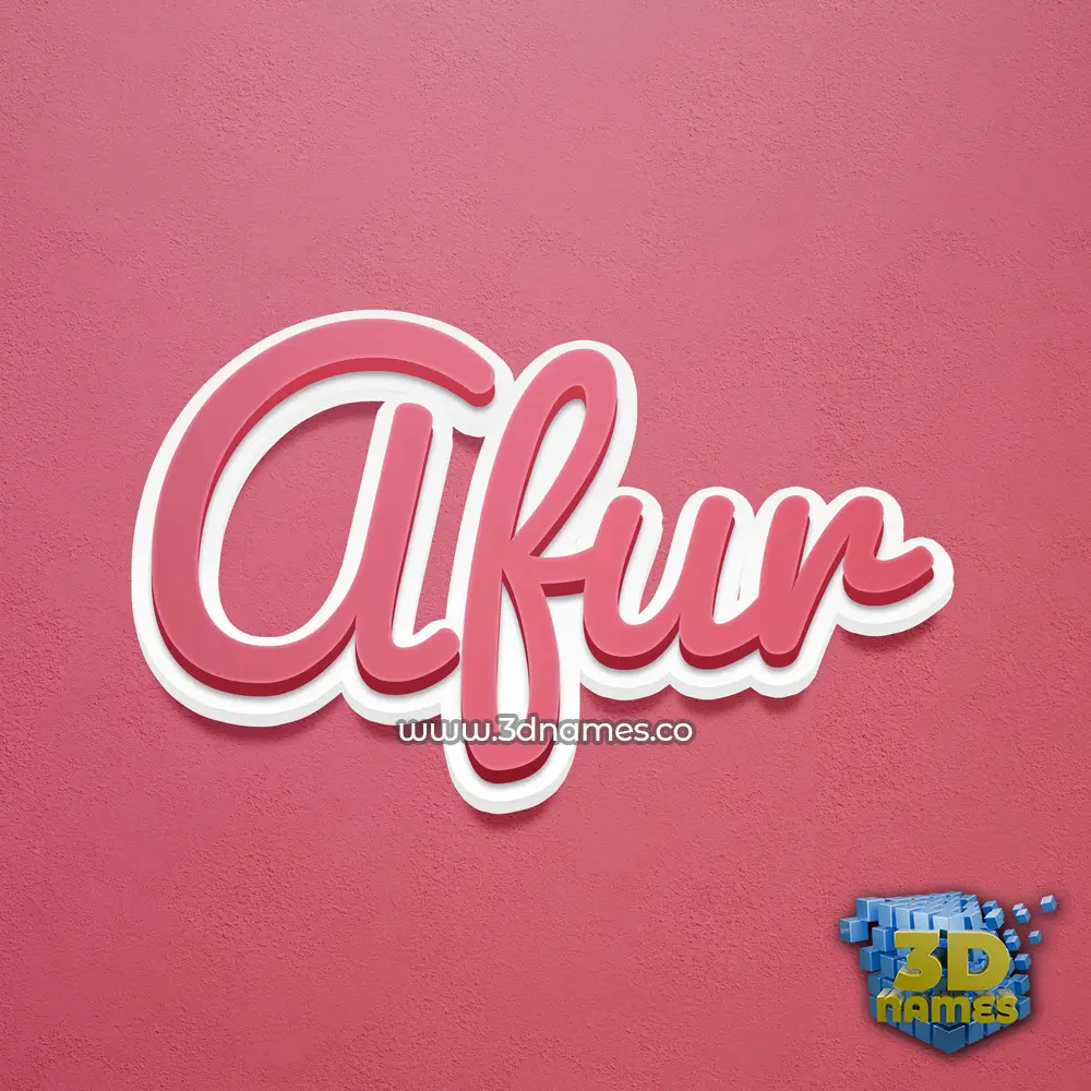 afur in Red Scribble style - 3D name wallpaper