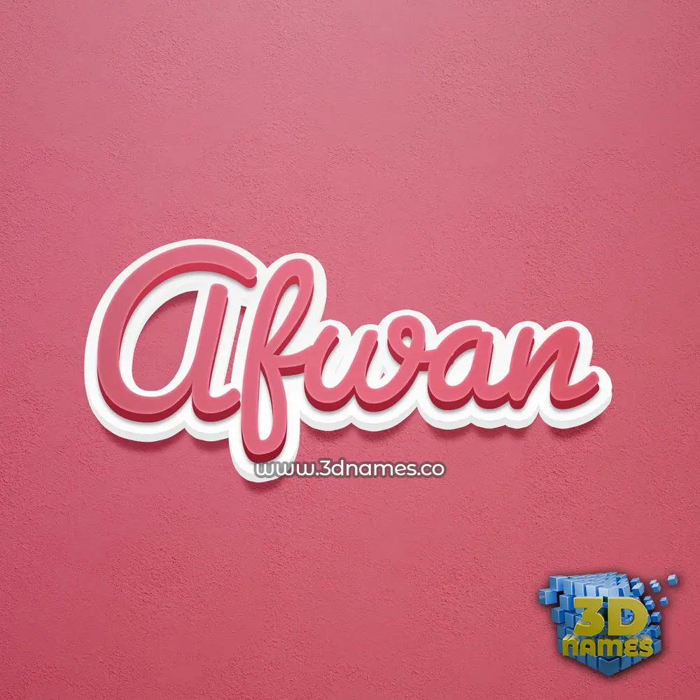 afwan in Red Scribble style - 3D name wallpaper