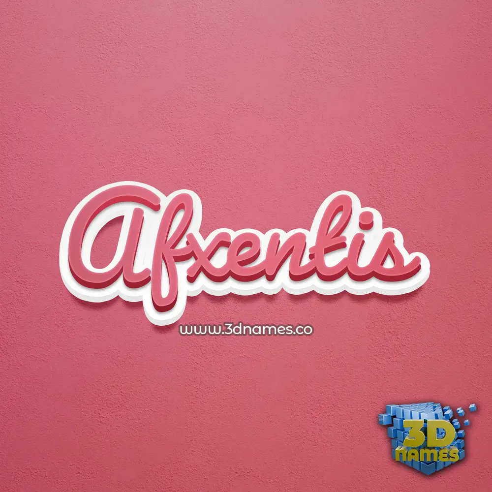 afxentis in Red Scribble style - 3D name wallpaper