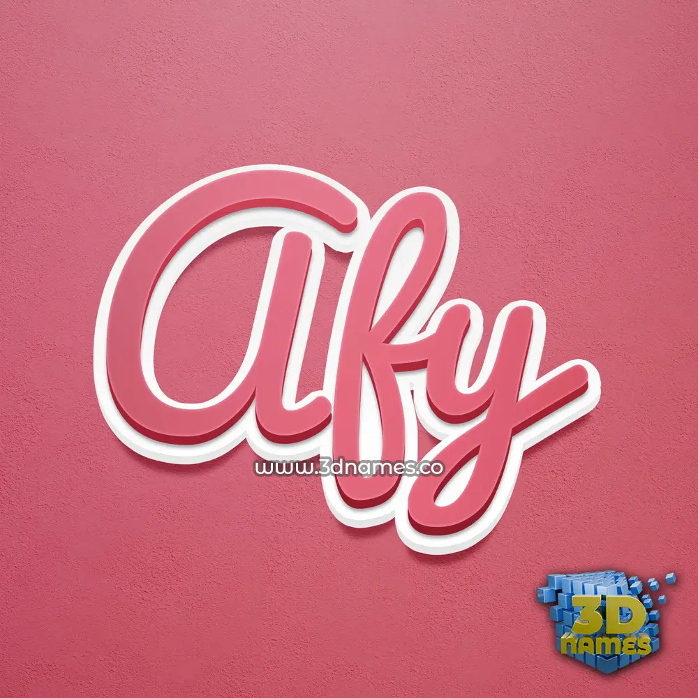 afy in Red Scribble style - 3D name wallpaper