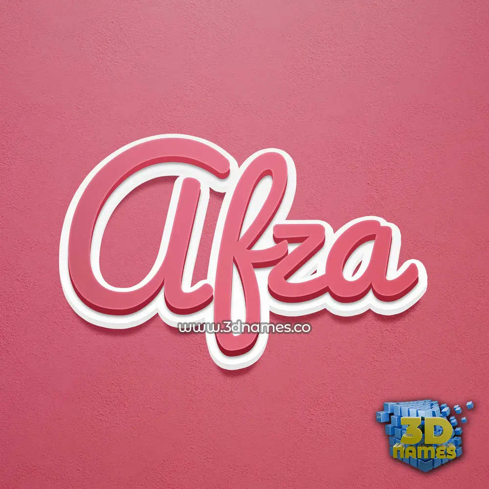 afza in Red Scribble style - 3D name wallpaper
