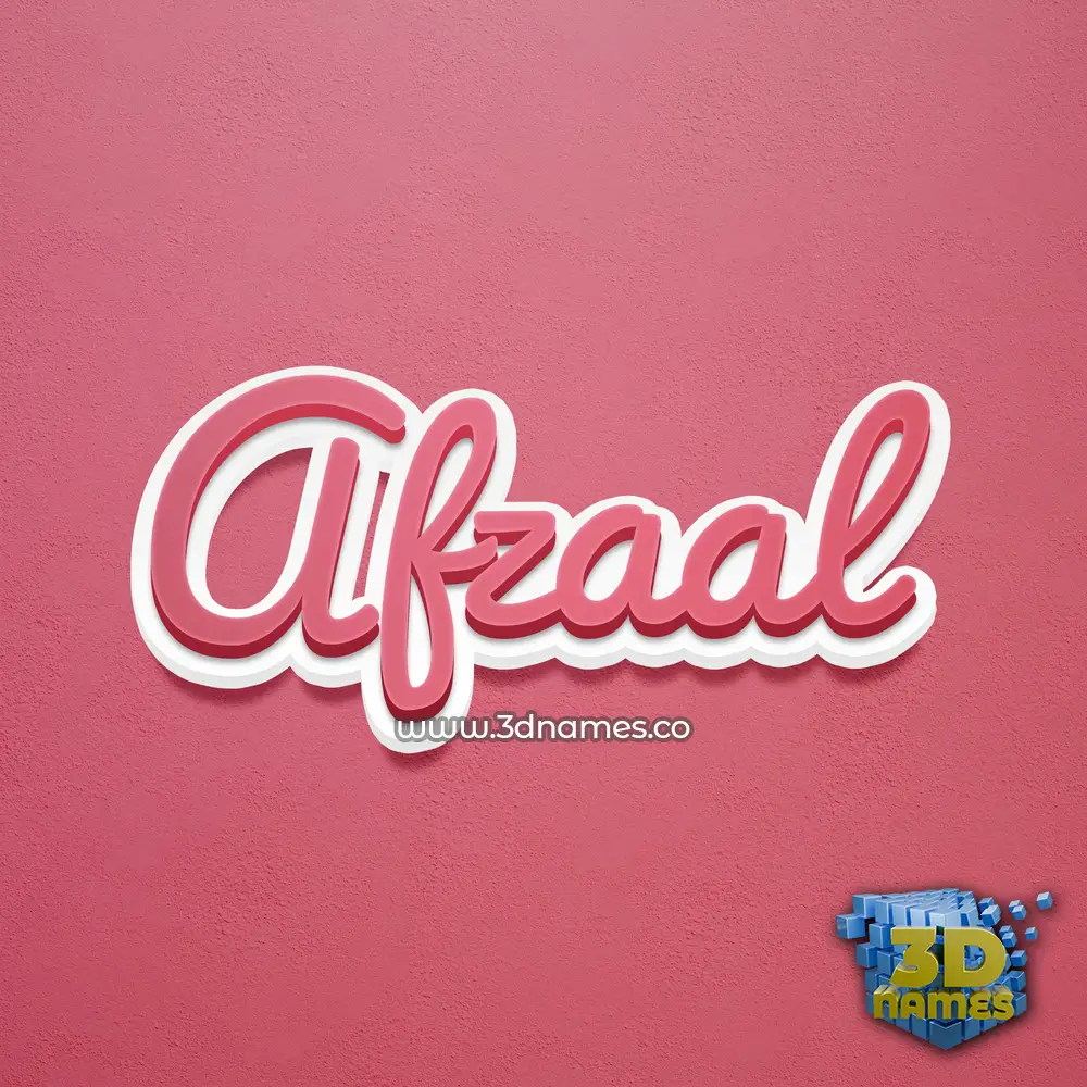 afzaal in Red Scribble style - 3D name wallpaper