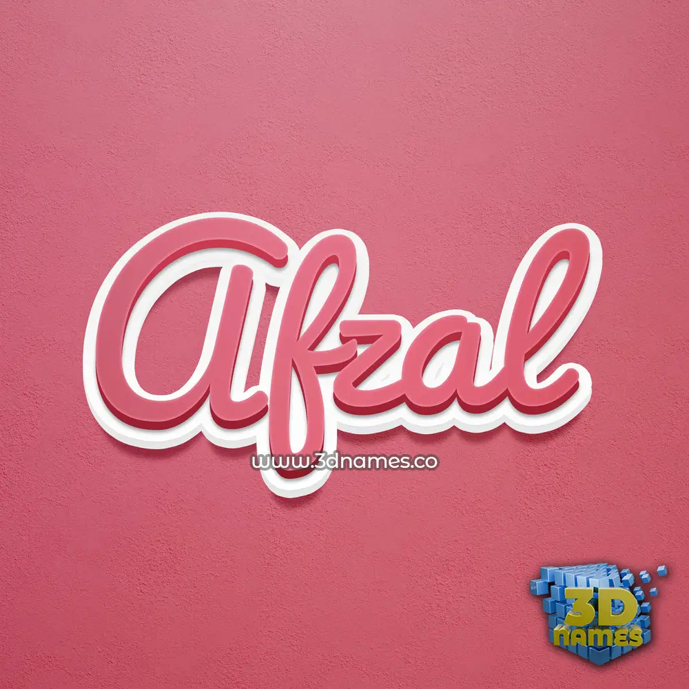 afzal in Red Scribble style - 3D name wallpaper
