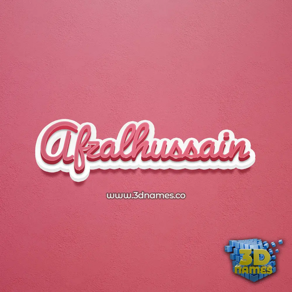 afzalhussain in Red Scribble style - 3D name wallpaper