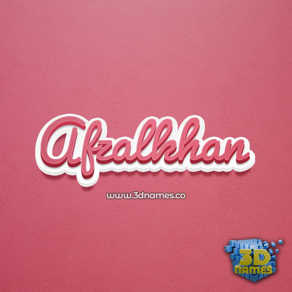afzalkhan in Red Scribble style - 3D name wallpaper