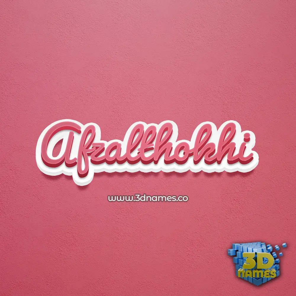 afzalthokhi in Red Scribble style - 3D name wallpaper