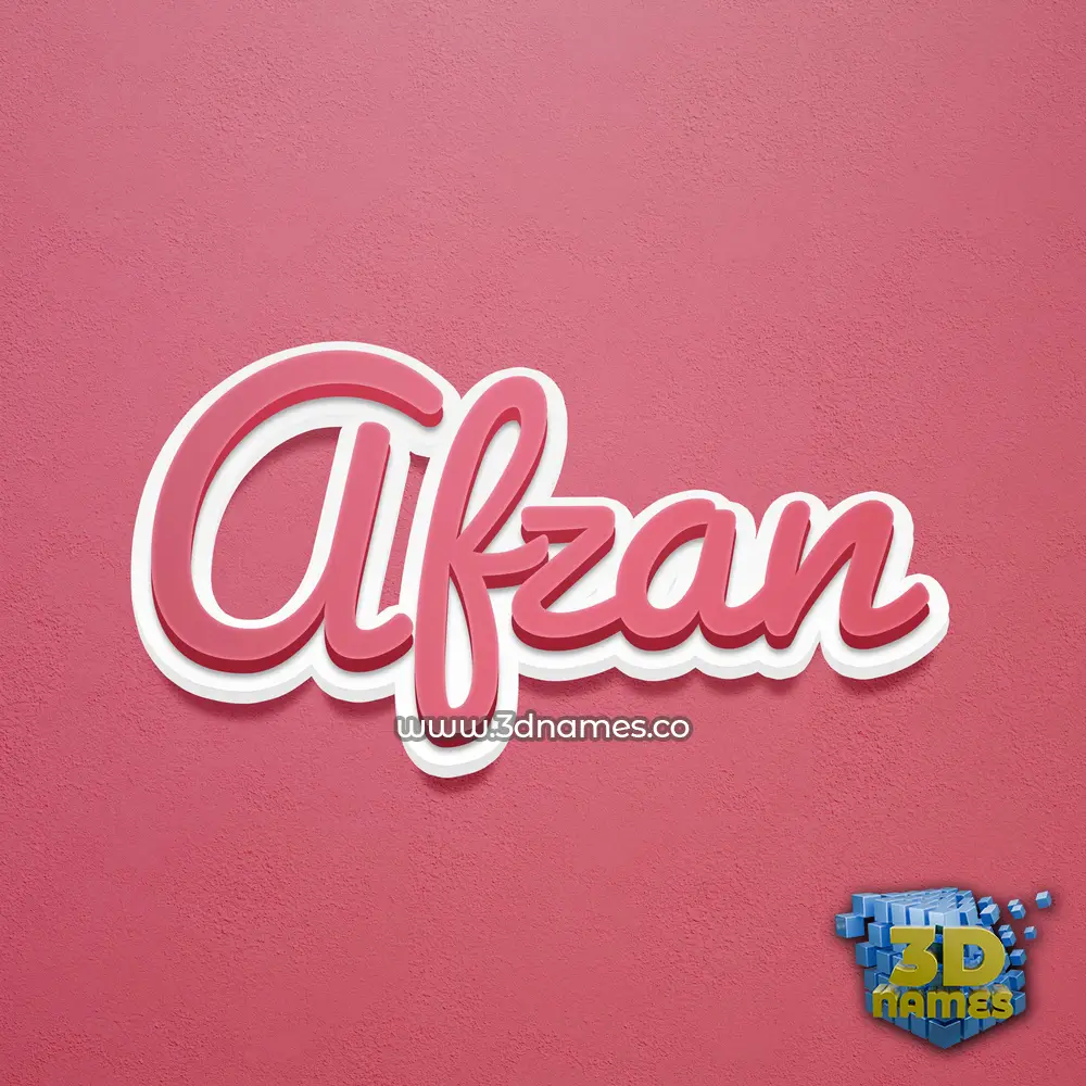 afzan in Red Scribble style - 3D name wallpaper